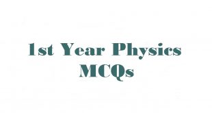 MCQs of Physics 1st Year With Answers Chapter Wise