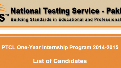 NTS Test PTCL One Year Internship Program 2014-2015 Date, Roll No Slips