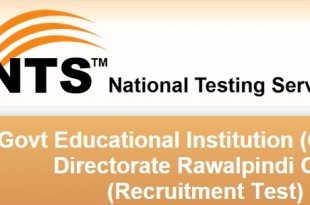 Federal Government Educational Institutions Rawalpindi Jobs 2015 NTS Form,