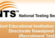 Federal Government Institute Rawalpindi NTS Test Sample Papers Download