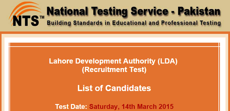 LDA NTS Test Result 2015 Assistant Director Answer Keys 14th March 1 LDA NTS Test Result 2015 Assistant Director Answer Keys 14th March