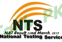 NTS NAT Test Result 22 March 2015 Check Online