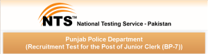 Punjab Police Junior Clerk NTS Test Sample Papers Download