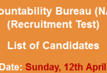 NAB Karachi NTS Test Result 2015 Answer Keys 12th April