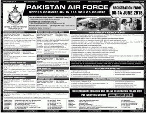 Pakistan Air Force Jobs 2015 Commission In 116 Non GD Course Registration Online