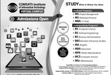 COMSATS Virtual Campus Admissions 2025 Undergraduate, Graduate Eligibility, Form