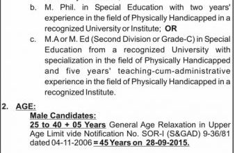 Ppsc Special Education Jobs 2015 Headmaster Headmistress Apply Online Form