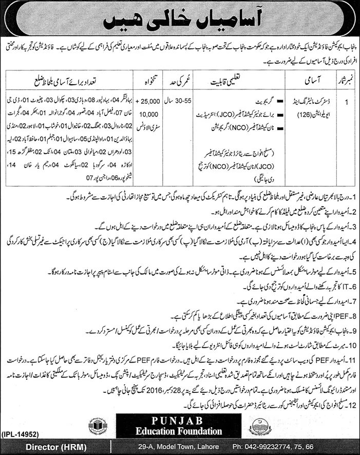 Punjab Education Foundation Lahore Jobs 2016-17 PEF Form Download Date 1 Punjab Education Foundation Lahore Jobs 2016-17 PEF Form Download Date