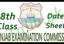 8th Class Date Sheet 2025