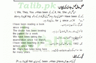 Present Perfect Continuous Tense In Urdu Sentences Exercise 1