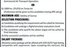 PIA Karachi Jobs 2016 Captain On ATR-42/ 72 Type Aircraft Jobs Application Form Date