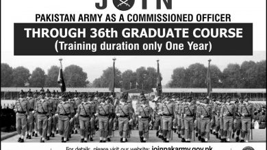 Pakistan Army Commissioned Officer 2016 36th Graduate Registration Online