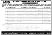 Merit Testing Service Pakistan Jobs 2016 MTS Application Form Download