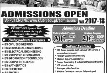 Khawaja Fareed Engineering University Admissions 2025 BSc Form Date
