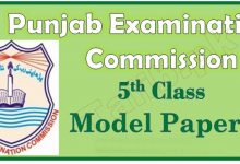 PEC 5th Class Model Papers 2025 Download Past Paper Pattern English, Math, Science, Urdu Subjects