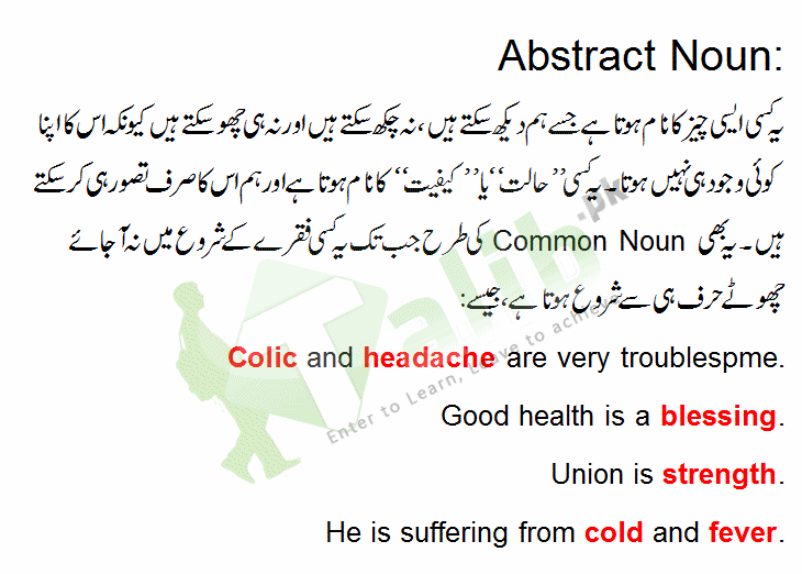 Abstract Noun Definition In Urdu With Examples