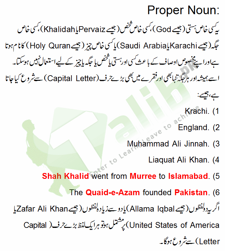 Proper Noun Definition In Urdu With Examples