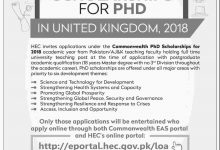 HEC Scholarships 2025 For PhD In UK Universities