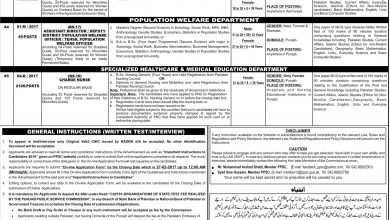 PPSC Charge Nurse Jobs 2017 In Specialized Healthcare & Medical Education Department
