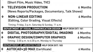 National College Of Arts NCA Lahore Short Courses Admission 2025 Free Download Form, Last Date