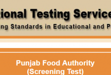 Punjab Food authority NTS result 2017 answer keys 22nd, 23rd, 29th, 30th April