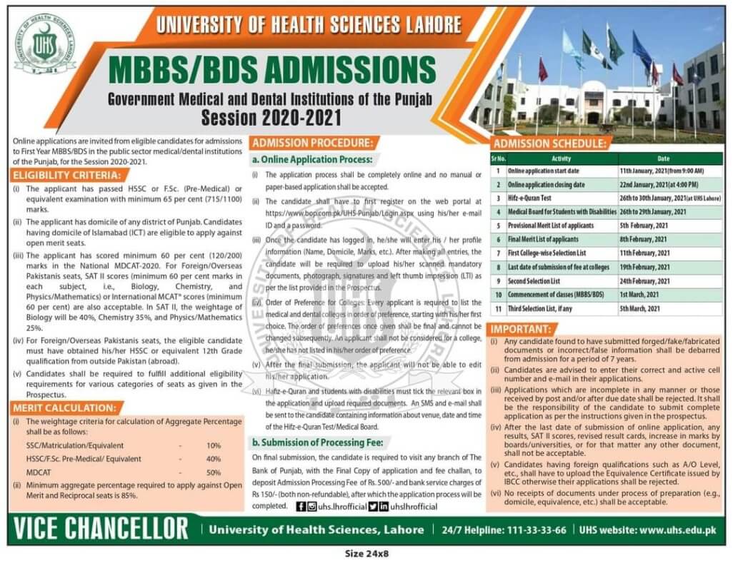 Allama Iqbal Medical College MBBS Admissions 2022-2021