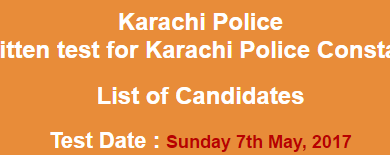 Karachi Police Constable NTS Test Result 2017 Answer Keys 7th May Test
