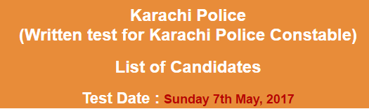 Karachi Police Constable NTS Test Result 2017 Answer Keys 7th May Test