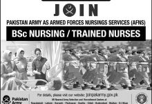 Join Pakistan Army In Armed Forces Nursing Service AFNS