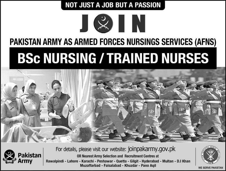 Join Pakistan Army In Armed Forces Nursing Service AFNS