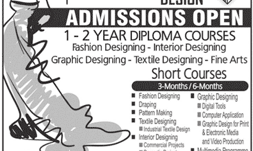 Lahore School Of Fashion Design Admissions 2025 Short Courses Form, Last Date