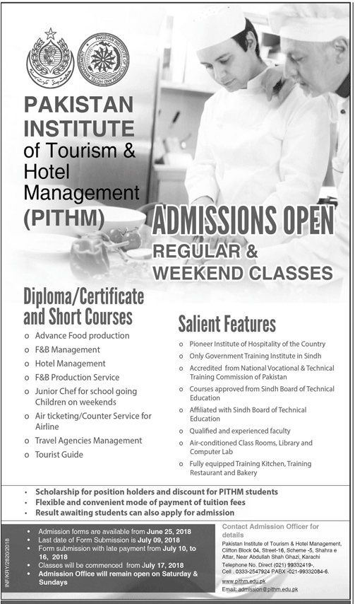 PITHM Karachi Admission 2019 Diploma And Short Courses, Form, Fees