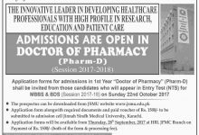JSMU Institute Of Pharmaceutical Sciences Admission 2025 Pharm-D