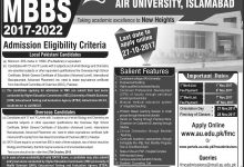 Air University Fazaia Medical College Islamabad Admission 2025 MBBS Form