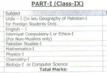 Assessment Scheme For 9th Class 2025 BISE Lahore Board