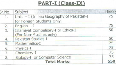 Assessment Scheme For 9th Class 2025 BISE Lahore Board