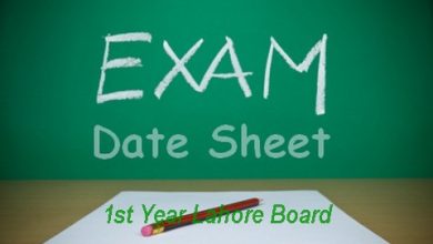 1st Year Date Sheet 2025 Lahore Board