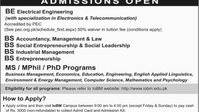 Institute Of Business Management Admission Spring 2025