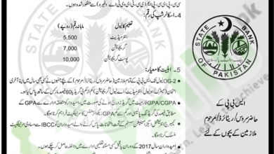 State Bank Of Pakistan Merit Scholarship Scheme 2025 Form