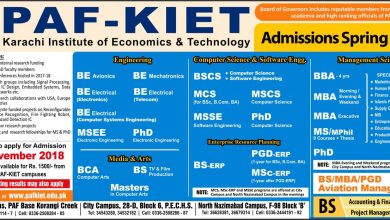 PAF KIET Admission 2025 Spring Download Apply Online Form Last Date