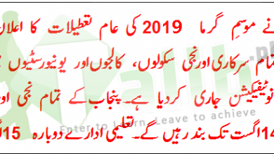 Punjab Summer Holidays Dates 2026 In Private Public Schools