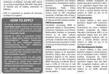PIDE Islamabad Admission 2025 Postgraduate Form, Last Date