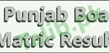 Punjab Boards Matric Result 2025