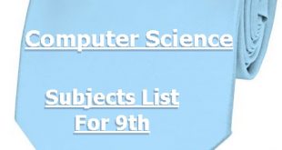 9th Class Science Subjects List