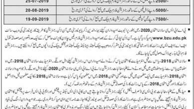 MZU BZU BSc Private Registration Form 2025 Last Date Fees Schedule