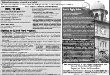 Punjab University Law College Lahore Admission 2025
