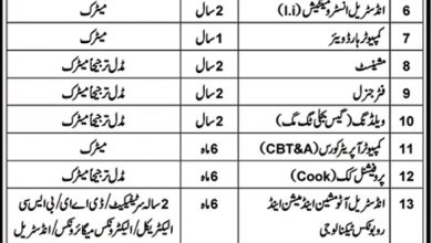 TEVTA 3 Months Short Courses In Lahore 2025-21