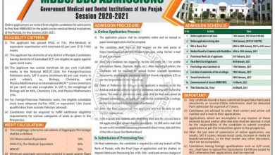 Gujranwala Medical College Admission 2025-2021