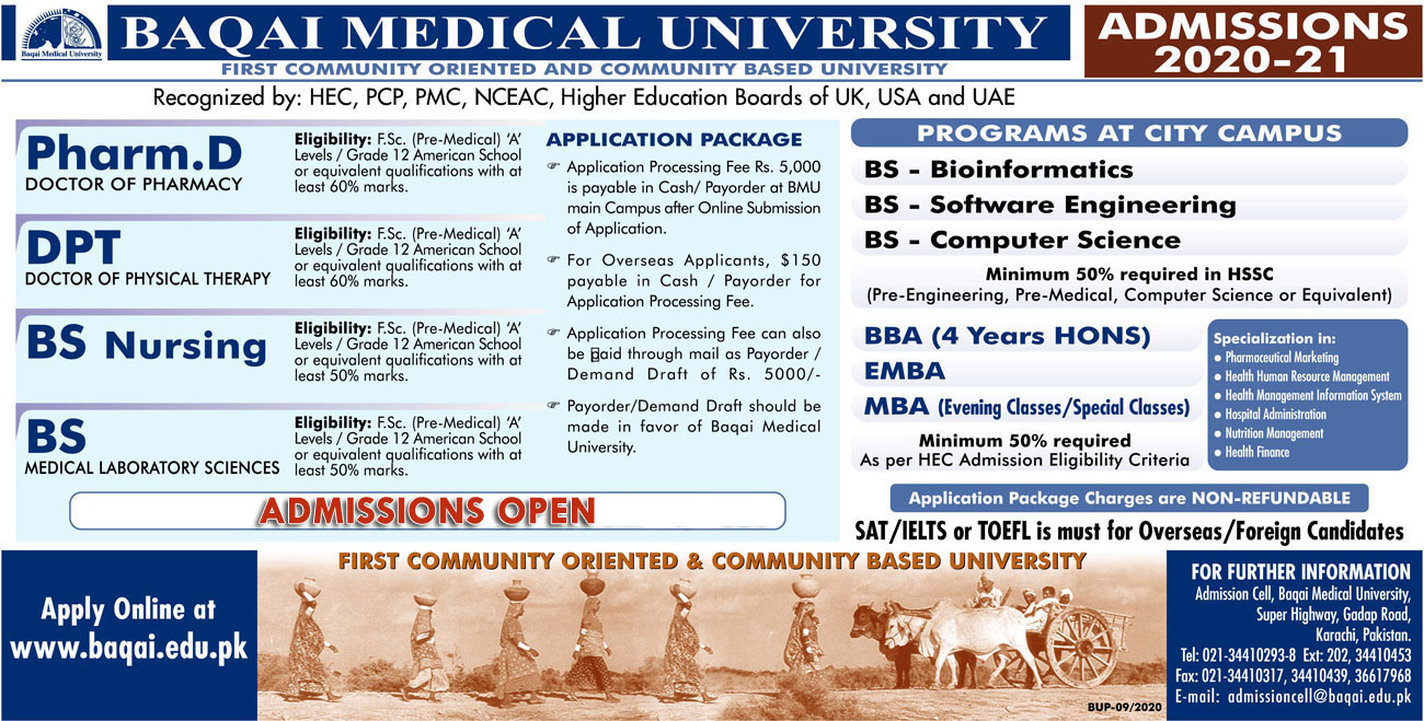 Baqai Medical University Admission 2025-21 1 Baqai Medical University Admission 2025-21