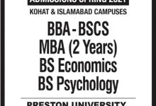 Preston University Admission 2025 Spring